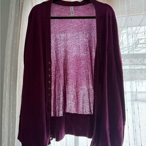 Zenana Outfitters Deep Purple/Maroon color Cardigan Size 3x